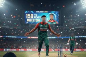 Mustafizur Rahman Stats Bangladesh Pacer Hits 150 T20I Wickets Milestone in 2025