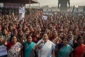 Protest in Bengal Against BSF Mamata Banerjee Urges Women to Lead Resistance